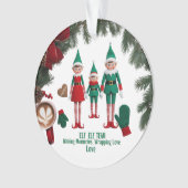 Moderne Premium Elf Team Acryl Cirkel Ornament (voorkant)