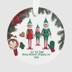 Moderne Premium Elf Team Acryl Cirkel Ornament