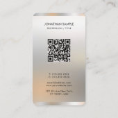 Moderne Premium Zijdepapier Glamour Zilver Luxe Visitekaartje (Achterkant)