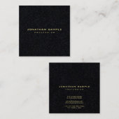 Moderne Premium - zwarte legante, minimale Gold-te Vierkante Visitekaartje (Voorkant / Achterkant)
