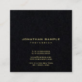 Moderne Premium - zwarte legante, minimale Gold-te Vierkante Visitekaartje (Achterkant)