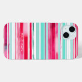 Moderne Preppy Cyaan Magenta Gepersonaliseerde Naa Case-Mate iPhone Case (Achterkant (horizontaal))