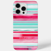 Moderne Preppy Cyaan Magenta Gepersonaliseerde Naa Case-Mate iPhone Case (Achterkant)