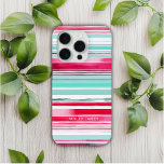 Moderne Preppy Cyaan Magenta Gepersonaliseerde Naa iPhone 15 Pro Case<br><div class="desc">Modern Preppy Cyan Magenta Waterverf Streeppatroon Gepersonaliseerde naam iPhone 15 Pro Hoesjes beschikt over uw gepersonaliseerde naam, monogram of initialen in een eenvoudige scripttypografie op een moderne cyaan en mageneta waterverf streep achtergrond. Perfecte gift voor haar voor verjaardag, moeder voor Moederdag, zus of bestie voor Kerstmis en feestdagen. Ontworpen door...</div>
