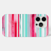 Moderne Preppy Cyaan Magenta Gepersonaliseerde Naa Case-Mate iPhone Case (Achterkant (horizontaal))