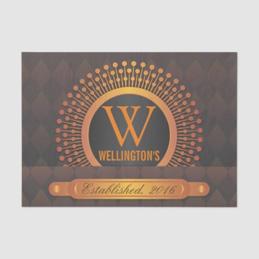 Moderne Preppy Gepersonaliseerde Monogram Familien Tissuepapier (Voorkant)