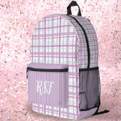 Moderne Preppy Lavendel Roze Plakken en Stripe Gir Bedrukte Rugzak