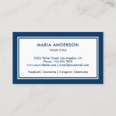 Moderne Preppy Marine Blauw Nautische Ankers Patro Visitekaartje (Achterkant)