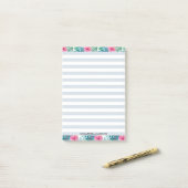 Moderne Preppy Palm Beach Hibiscus Aangepaste Rege Post-it® Notes (Op bureau)