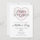 Moderne Preppy Parels & Prosecco Moederdag Party Kaart (Voorkant)