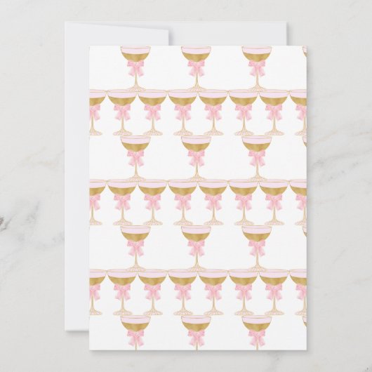 Moderne Preppy Parels & Prosecco Moederdag Party Kaart (Achterkant)