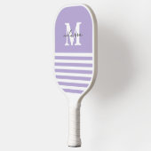 Moderne Preppy Pastel Lavendel Monogramm Naam Pickleball Paddle (Links)