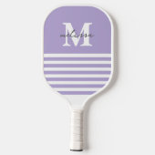 Moderne Preppy Pastel Lavendel Monogramm Naam Pickleball Paddle (Achterkant)