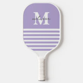 Moderne Preppy Pastel Lavendel Monogramm Naam Pickleball Paddle (Voorkant)
