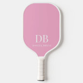 Moderne Preppy Pastel Roze Monogram Pickleball Paddle (Achterkant)