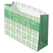 Moderne Preppy Plaid Groen Lime Patroon Groot Cadeauzakje (Achterkant Gekanteld)