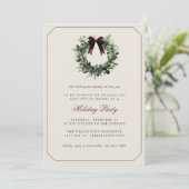 Moderne Preppy Plaid Krans Kerstfeest Kaart (Staand voorkant)