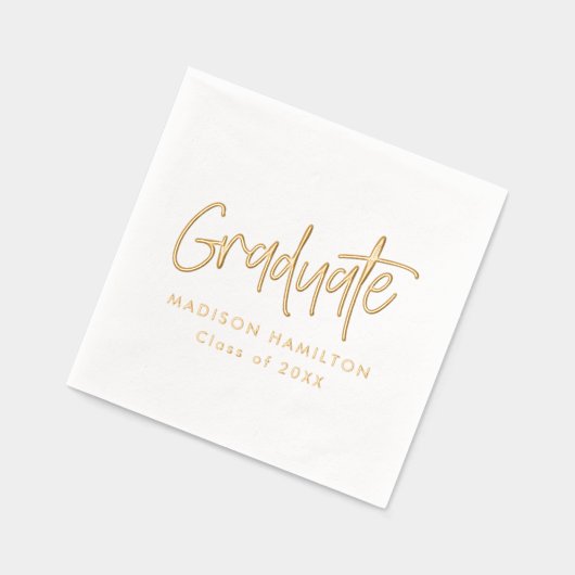 Moderne Preppy Script Graduation Party Folie Servetten (Links)