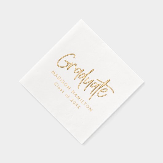 Moderne Preppy Script Graduation Party Folie Servetten (Rechts)