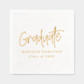 Moderne Preppy Script Graduation Party Folie Servetten (Voorkant)