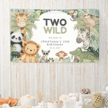 Moderne Preppy Two Wild 2de Verjaardag Jungle Dier