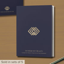 Moderne presentatiemap Navy Gold Logo