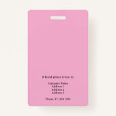 Moderne Press ID-badge met foto- en QR-code Badge (Achterkant)