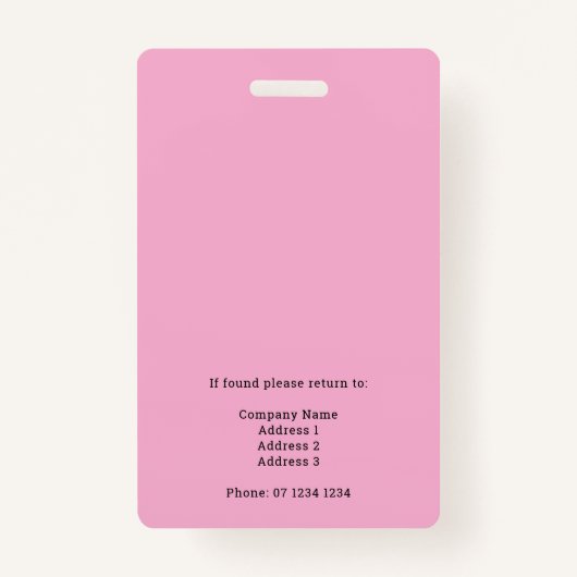 Moderne Press ID-badge met foto- en QR-code Badge (Achterkant)