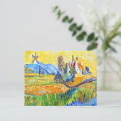 Moderne pressionistische kunstzomerrecensie briefkaart (Staand voorkant)