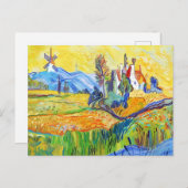 Moderne pressionistische kunstzomerrecensie briefkaart (Voorkant / Achterkant)