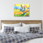Moderne pressionistische kunstzomerrecensie canvas afdruk (Insitu (Slaapkamer))