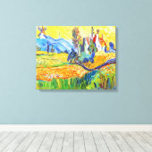 Moderne pressionistische kunstzomerrecensie canvas afdruk (Insitu (Houten vloer))