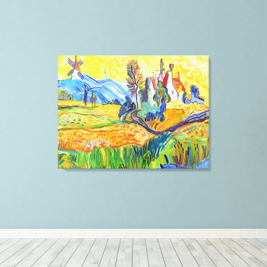 Moderne pressionistische kunstzomerrecensie canvas afdruk (Insitu (Houten vloer))