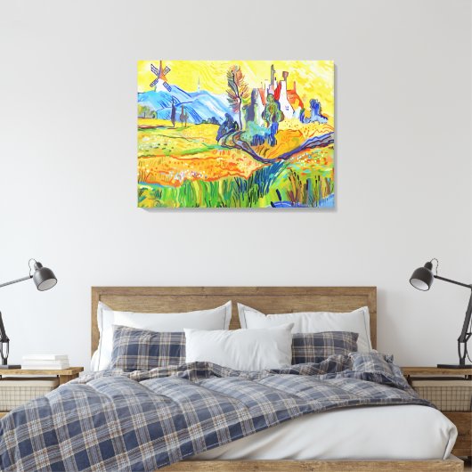 Moderne pressionistische kunstzomerrecensie canvas afdruk (Insitu (Slaapkamer))