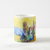 Moderne pressionistische kunstzomerrecensie koffiemok (Center)