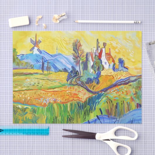 Moderne pressionistische kunstzomerrecensie tissuepapier (Craft)