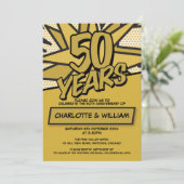 Moderne pret 50e gouden huwelijksjubileum kaart (Staand voorkant)