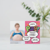 Moderne pret baby shower roze uitnodiging briefkaart (Staand voorkant)