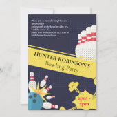 Moderne pret Bowling kinderfeestje  Kaart (Voorkant)