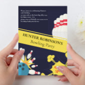 Moderne pret Bowling kinderfeestje  Kaart