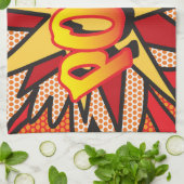 Moderne pret-comicbook-popart POW Theedoek (Gevouwen)