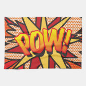 Moderne pret-comicbook-popart POW Theedoek (Horizontaal)