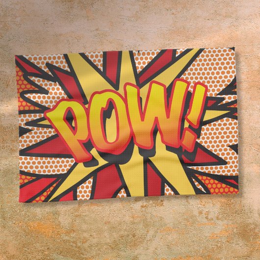 Moderne pret-comicbook-popart POW Theedoek