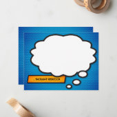 Moderne Pret Denk Bubbel Gepersonaliseerd Notitiekaartje (Voorkant / Achterkant in situ)