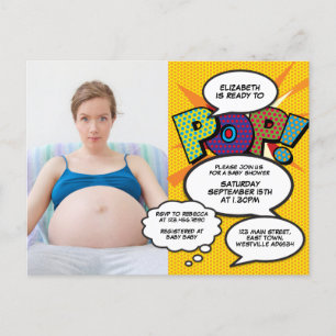 Moderne Pret Foto Baby Borrel Geslacht Neutraal Uitnodiging Briefkaart