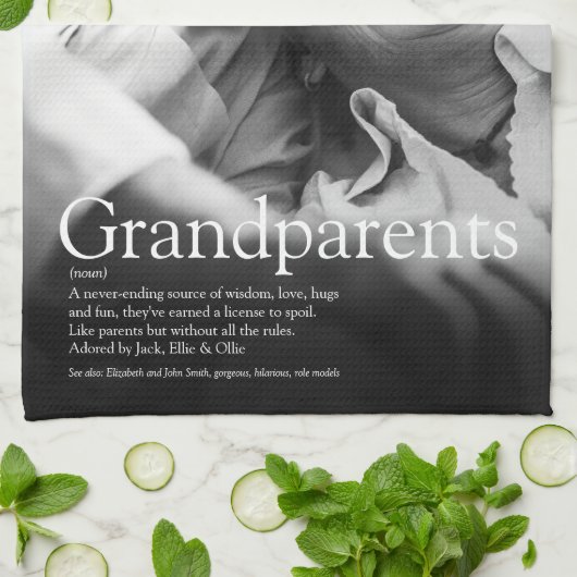 Moderne Pret Foto Ouders Definitie Theedoek (Gevouwen)