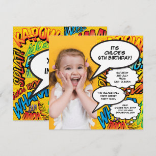Moderne pret-fotografie verjaardagsfeest uitnodigi kaart