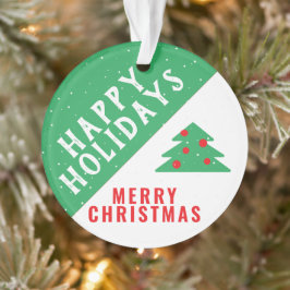 Moderne Pret Rood Groene Typografie Kerst Vakantie Ornament