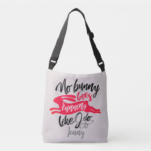 Moderne Pret Rood Konijn Liefde Hardlopen Motivati Crossbody Tas