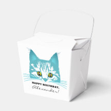 Moderne pret teal kat sjabloon humoristische vetge
